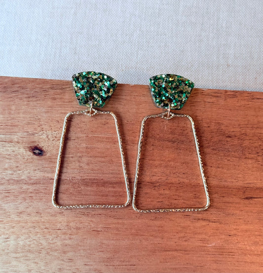 Emerald Halo Earrings