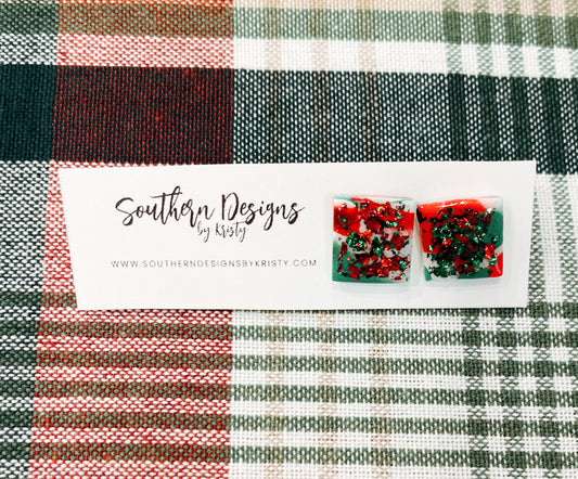 Christmas Glitter Studs