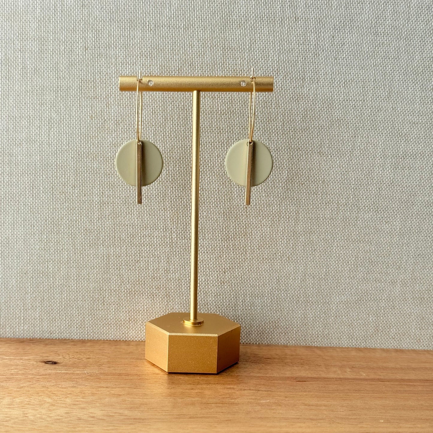 Modern Minimal Circle Bar Earrings