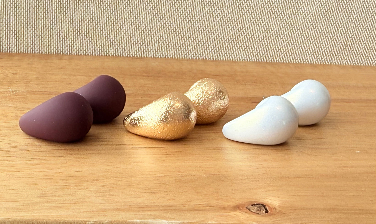 Statement Teardrop Earrings – Glossy & Textured Finishes