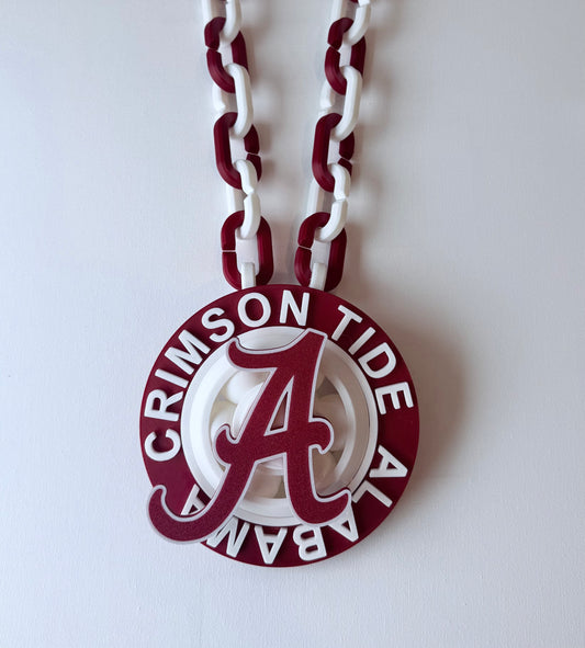 Alabama Crimson Tide Spinning Hype Chain – Game Day Fan Necklace