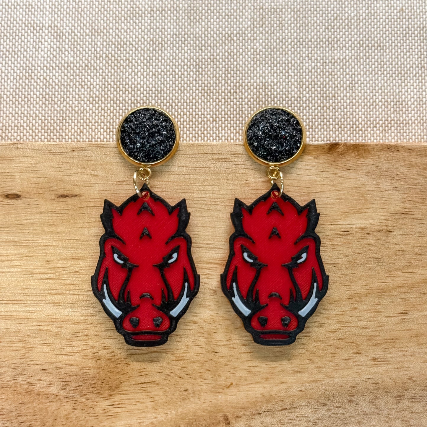 Razorback Statement Earrings – Game Day Jewelry