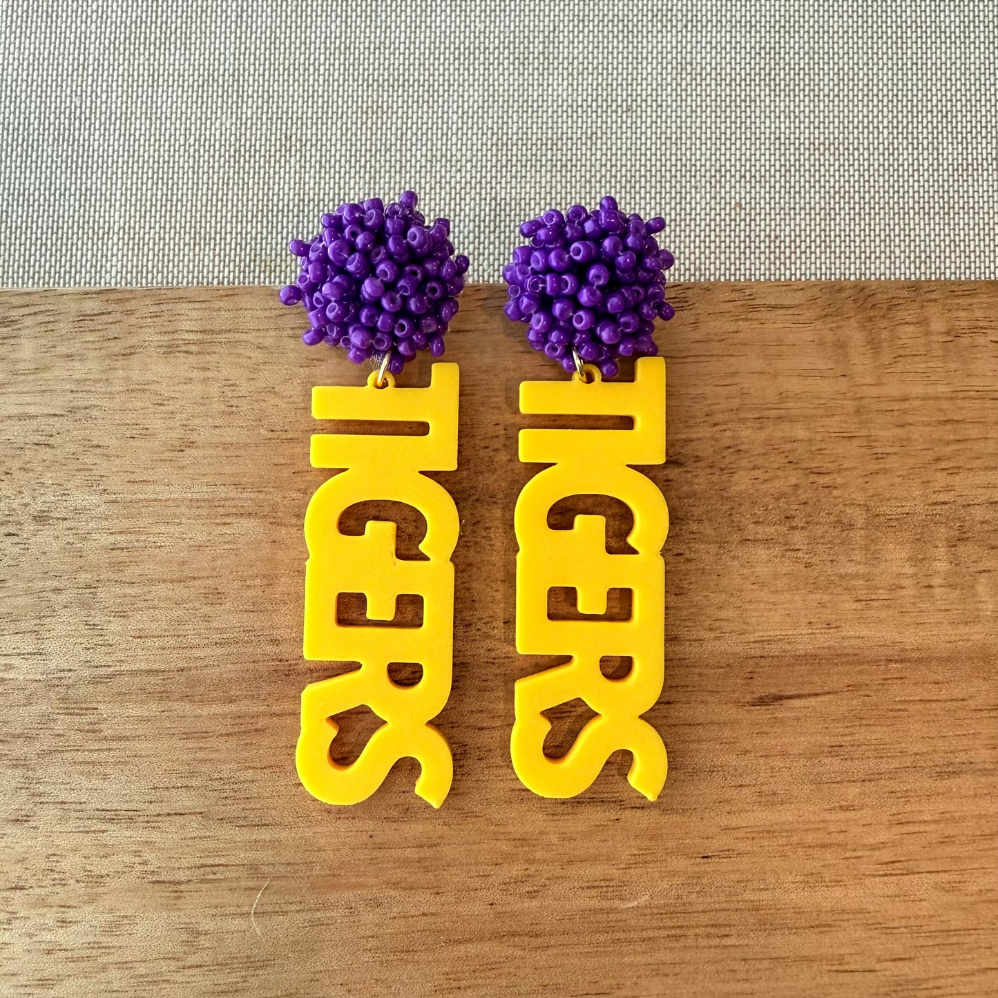 TIGERS Vertical Statement Earrings