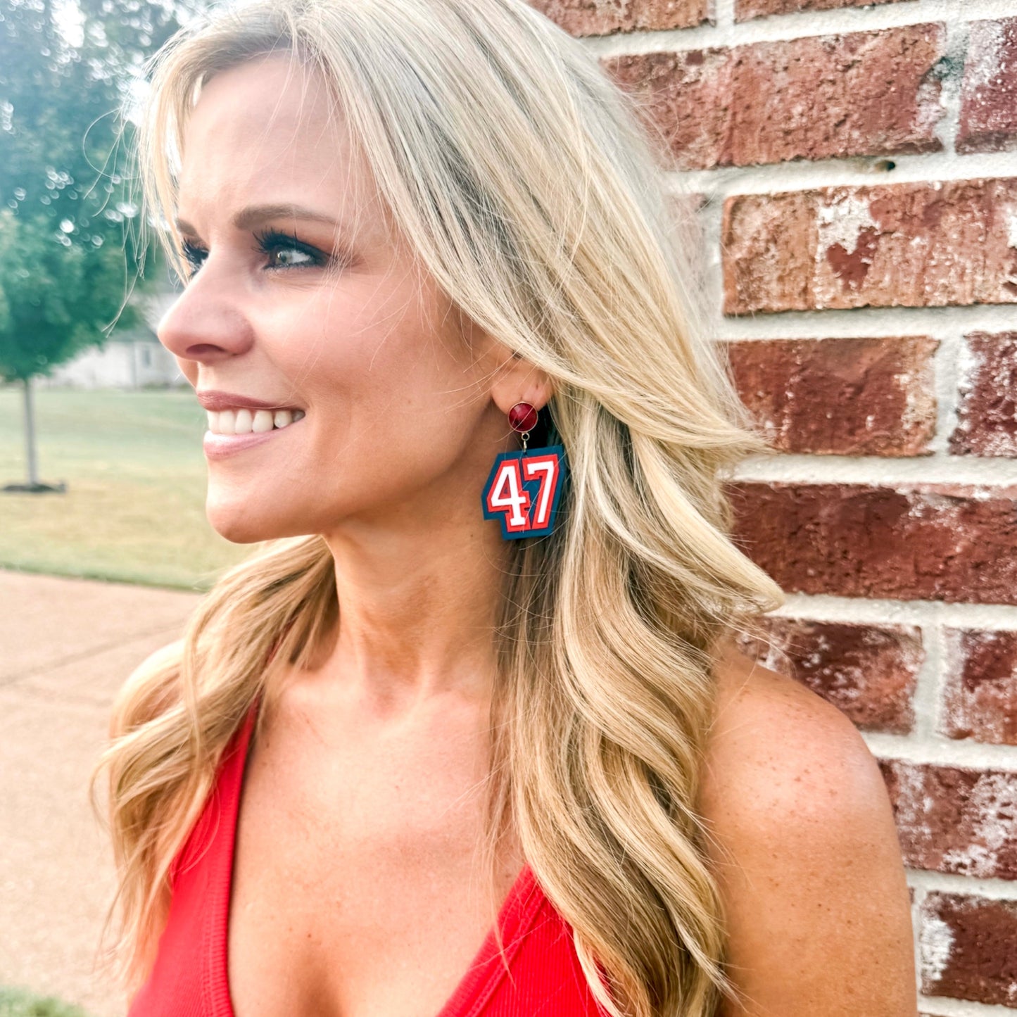 Custom Team Number Earrings – Personalized Colors