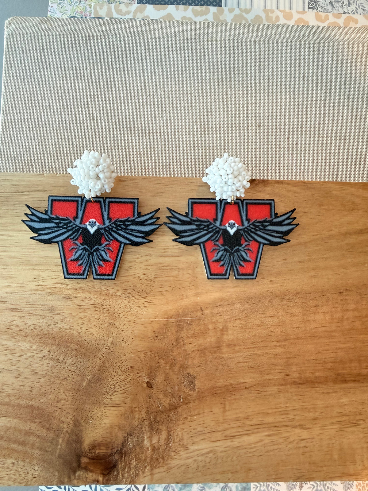 Custom Team Logo with Seed Beaded Topper
