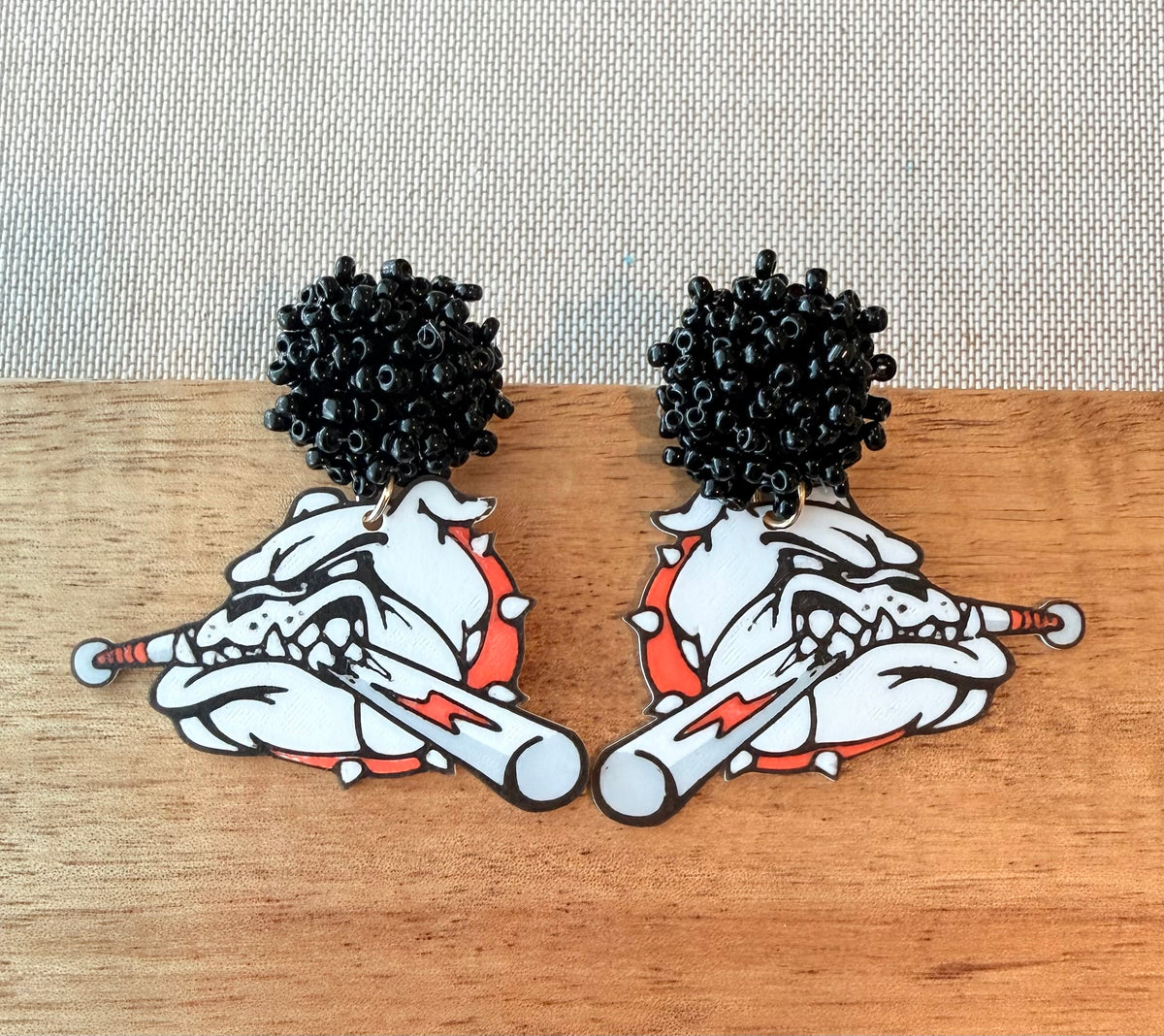 Custom Team Logo with Seed Beaded Topper