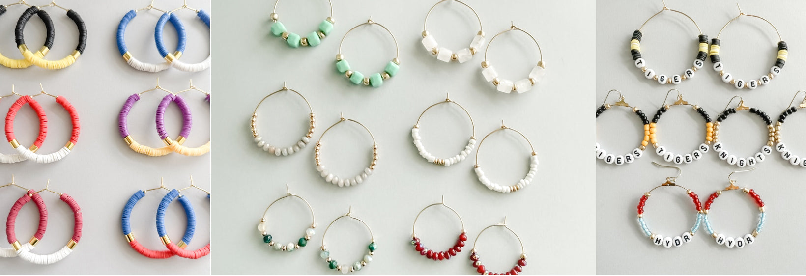 Collage of handcrafted jewelry with 'Southern Designs by Kristy' branding.