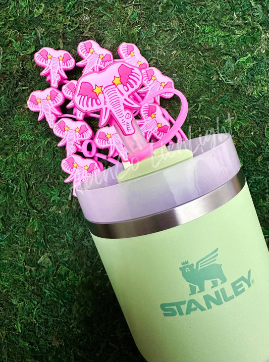 Preppy Pink Mascot™ Roll Tide Elephant Tumbler Straw Topper