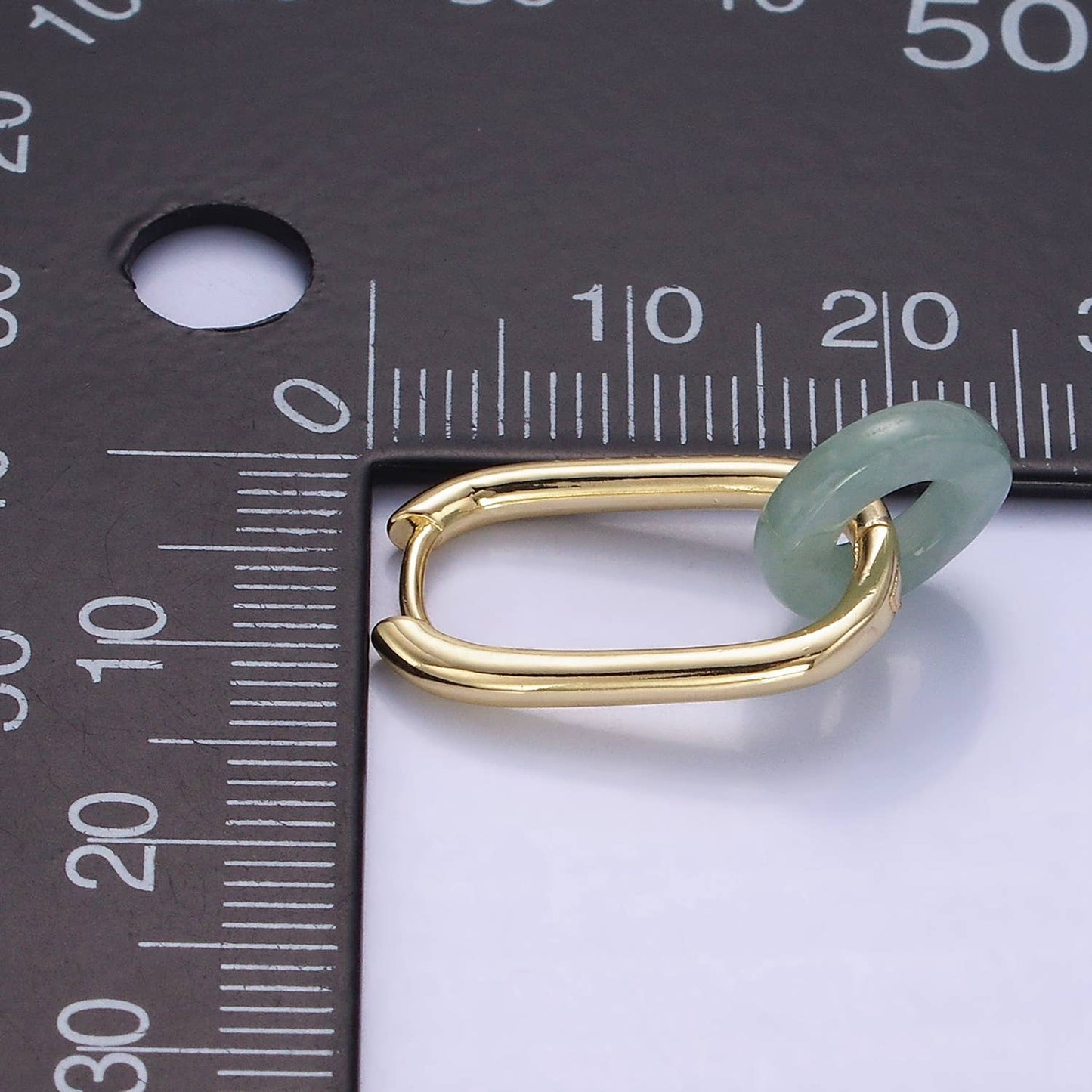 14K Gold Filled Jade Donut 20mm Oblong Hoop Earrings