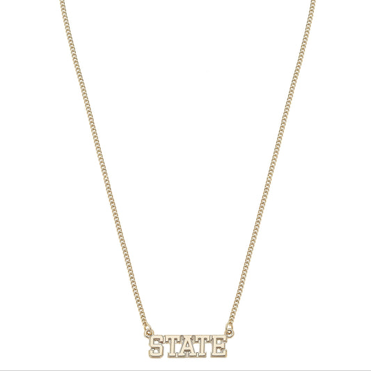 Mississippi State Bulldogs Varsity Outline Necklace