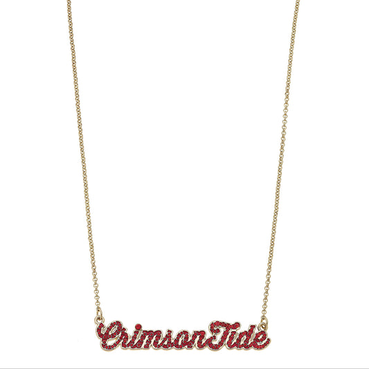 Alabama Crimson Tide Pave Autograph Enamel Necklace