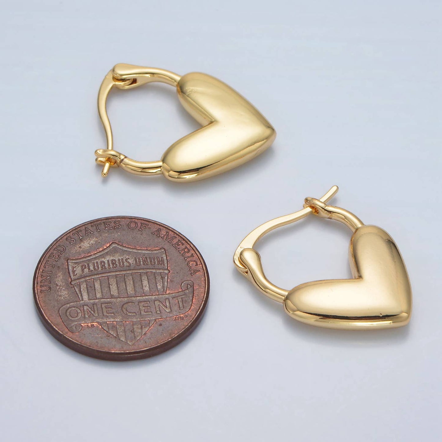 24K Gold Filled Minimal Heart Latch Hoop Earring