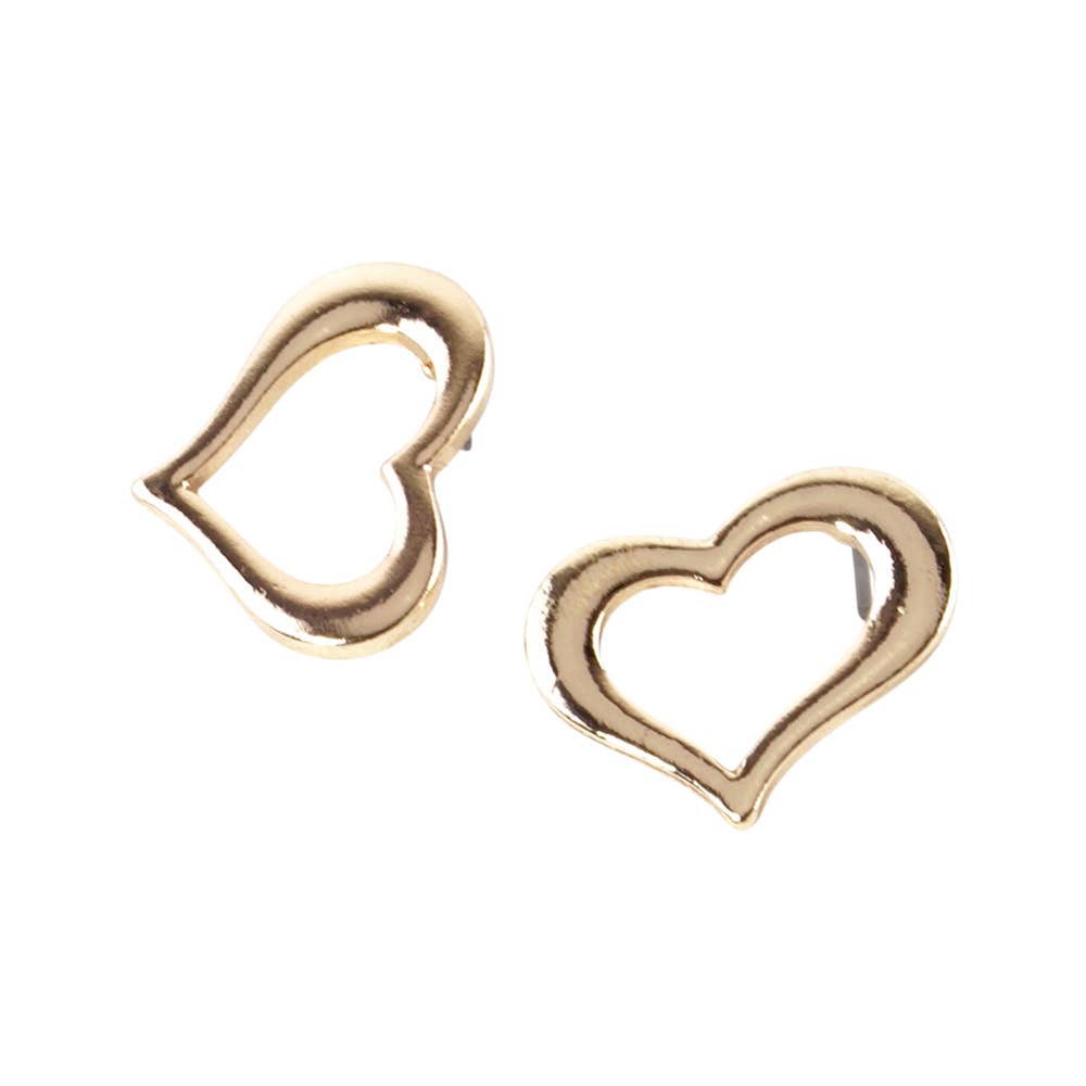 Open Heart Stud Earrings