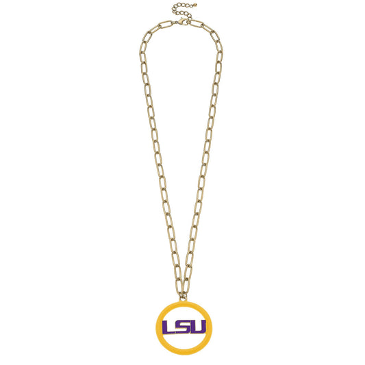 LSU Tigers Logo Medallion Necklace