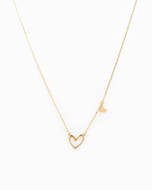 Asymmetrical Heart Station Charm Necklace